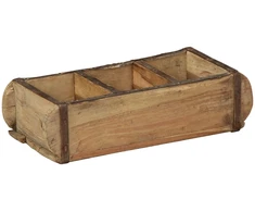 Padėklas 4 vnt. Ruda 30 x 14 x 9 cm Kietas atkurtas medis