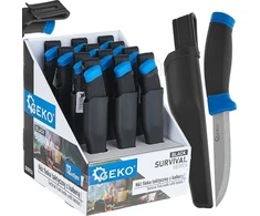Taktinis Finka peilis 215/105mm su dėklu Juodas SURVIVAL SERIES – demonstracinė dėžutė (12/48)