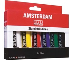 Talens Akrilinė Dailė - AMSTERDAM - Standartinė Rinkinys 6 Vamzdelių 20 ml - Daugiavaro - Mėlyna - Matt Pabaiga