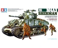 Tamiya tankas M4A3 Sherman 105 mm haubica, 1/35 plastikinis rinkinys