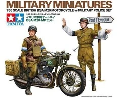 Tamiya BSA M20 britų motociklas su karo policija 1/35 plastikinis modelis