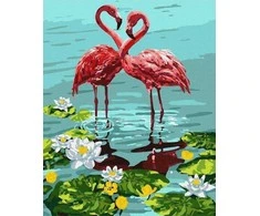 Tapyba pagal skaičius - Pora flamingų 40x50cm