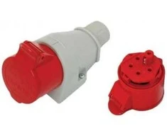 Tarel Fiksuotas montavimo lizdas 32A 400V raudonas 3P + N + Z IP44 (EX- TGN- 127)