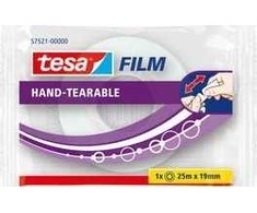 tesafilm biuro juosta 25mx19mm, nuplėšiama rankomis TESA