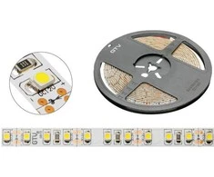 GTV 3528 blykstės juosta, 600 LED šaltai baltos spalvos, 48 W, atspari vandeniui 8 mm, ritinys