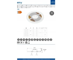 GTV LED Strip COB 12V, 320LED/m, 8mm, 8W/m, without gel, neutral baltas