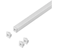 Orno Rinkinys: Komplektas: aliuminio profilis LED juostoms, 2000 x 7,8 x 9 mm, paviršinis montavimas, baltas, matinis dangtelis, 4 galiniai dangteliai