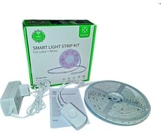 LED juostos komplektas su Wi-Fi valdikliu ir maitinimo šaltiniu, RGB+WW, 5m, 24W, 1000lm, TUYA / Smart Life, WOOX