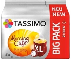 Kavos kapsulės „Tassimo Morning Cafe XL“ (suderinamos su „Bosch Tassimo“ kapsuliniais kavos aparatais), 21 vnt.
