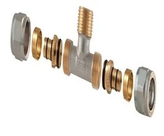 Tdm_Brass Išardom. užveržiamas trišakis, 16 mm x 1/2", išor. srieg.