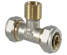 Tdm_Brass Užveržiamas trišakis 1060, 1/2" x 20 mm, išorinis sriegis