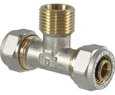 Tdm Brass Užveržiamas trišakis 1060, 1" x 26 mm, išorinis sriegis