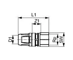 Tece Keičiamas žalvario mufa standartas 16 mm x 1 / 2 "GW (8610002)