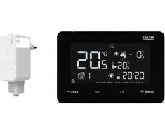 Tech Belaidis kambario valdiklis ST293 V2, dviejų būsenų (stiklinis priekinis skydelis), juodas