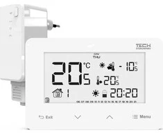 Tech Belaidis kambario valdiklis ST293V2, dviejų būsenų (stiklinis priekinis skydelis), baltas