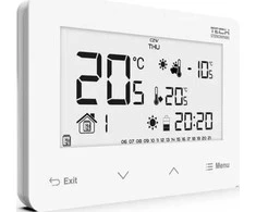 Tech Belaidis kambario valdiklis ST293V2, dviejų būsenų (stiklinis priekinis skydelis), baltas