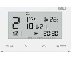 Tech Wired valdiklis ST-293z v3, baltas, dviejų būsenų kambarys, maitinamas 230V, stiklas, įleidžiamas