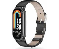 Xiaomi MI Band 8 / 8 NFC Tech-Protect LeatherFit juodos spalvos