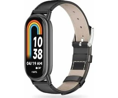 Xiaomi MI Band 8 / 8 NFC Tech-Protect LeatherFit juodos spalvos