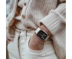 Audi Sport Raudona Logo Silikoninis laikrodžio dirželis Apple Watch 44 / 45 / 46 / 49 mm - baltas