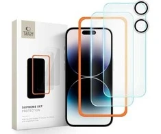 Tech-Protect Supreme Set apsauginis stiklas Apple iPhone 16 – transparent (3 vnt.)