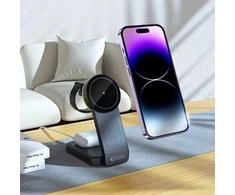 Tech-Protect įkroviklis MagSafe Tech-Protect Qi15W-A28 3in1 magnetinis belaidis įkroviklis juodas