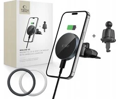„Tech-Protect mm15W-V5“ magnetinis „MagSafe“ automobilio laikiklis oro išleidimo angai / CD lizdui - Juodas