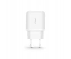 Tech-Protect NCA20 PD 20W QC3.0 USB-A / USB-C sieninis įkroviklis + USB-C / USB-C laidas 100 cm - Baltas