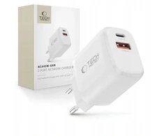 Tech-Protect NCA45W-GAN 2-Port laidinis įkroviklis PD 45W / QC3.0 baltos spalvos