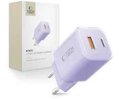 Tech-Protect NCM33 PD 33W QC3.0 USB-C / USB-C sieninis įkroviklis - Violetinė