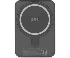 Tech-Protect LifeMag PB10 Powerbank su MagSafe 5000mAh 15W USB-C port – juodos spalvos + USB-C kabelis