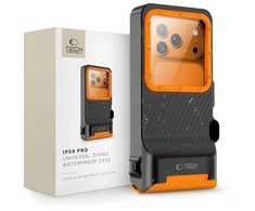 Tech-Protect IPX8 Pro Atsparus vandeniui Phone Case - Oranžinis and Juodas