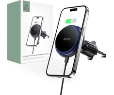 Magnetic MagSafe Automobilinis laikiklis Wireless Charging 15W for Vent Car Tech-Protect mm15W-V4 juodos spalvos