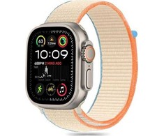 Tech-Protect nylon Apple Watch 6 / 7 / 8 / 9 / 10 / SE / Ultra 1 / 2 (44 / 45 / 46 / 49 mm) kreminės spalvos