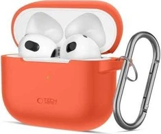 Apple AirPods 3 Tech-Protect silikoninis Neon dėklas ausinėms oranžinės spalvos