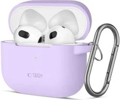Apple AirPods 3 Tech-Protect silikoninis dėklas ausinėms levandų spalvos