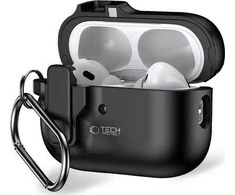 Dėklas TECH-PROTECT SLIM HOOK Apple AIRPODS PRO 1 / 2 juodos spalvos