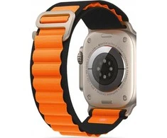 Išmaniojo laikrodžio Apple 4/5/6/7/8/SE/ULTRA dirželis, Juodos/Oranžinės spalvos, 42/44/45/49mm