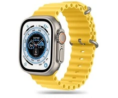 Tech Protect Išmaniojo laikrodžio Apple 4/5/6/7/8/SE/ULTRA silikoninis dirželis, Geltonos spalvos, 42/44/45/49mm
