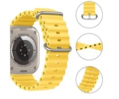 Tech Protect Išmaniojo laikrodžio Apple 4/5/6/7/8/SE/ULTRA silikoninis dirželis, Geltonos spalvos, 42/44/45/49mm