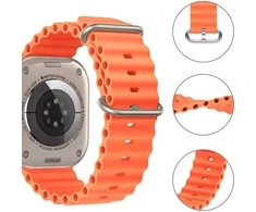 Tech Protect Išmaniojo laikrodžio Apple 4/5/6/7/8/SE/ULTRA silikoninis dirželis, Oranžinės spalvos, 42/44/45/49mm