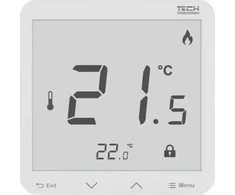 Tech Kambarių valdiklis belaidis R-8pz PLUS, kambarys, 230V varomas, tinko montavimas, baltas STR8PZPLUSWH