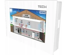 Tech Room reguliatorius su RS ryšiu (lietimui jautrus, spalvotas ekranas, 2mm stiklas) ST-281 baltas