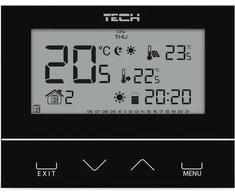 Tech ST-293v3 kambario valdiklis, juodas, dviejų būsenų, stiklinis, įleidžiamas