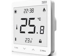 Tech ST-297V3 dviejų pakopų, įleidžiamas kambario valdiklis (3 mm stiklas), baltas