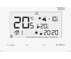 Tech ST293V3 laidinis kambario reguliatorius, dviejų būsenų (stiklinis priekinis skydelis), baltas