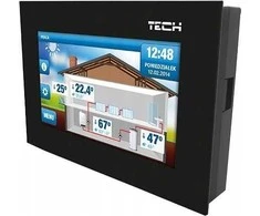 Tech ST-281 kambario valdiklis su RS ryšiu (2 mm stiklas) Juodas