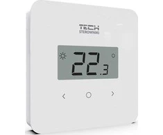 Tech Tech T-2.2 belaidis kambario valdiklis, dviejų būsenų su drėgmės matavimu, montuojamas ant paviršiaus, baltas STT-2.2WH