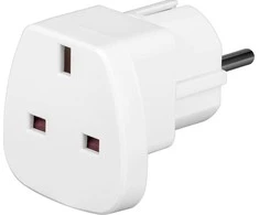 Goobay TECHLY 942709 Techly Maitinimo kištuko adapteris UK/EU 13A, UK/BS - CEE 7/7 baltas