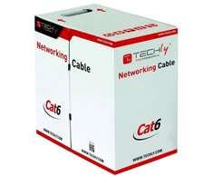 Techly Cat6 UTP susuktos poros kabelis, 305 m, 100 % CU, pilkas
